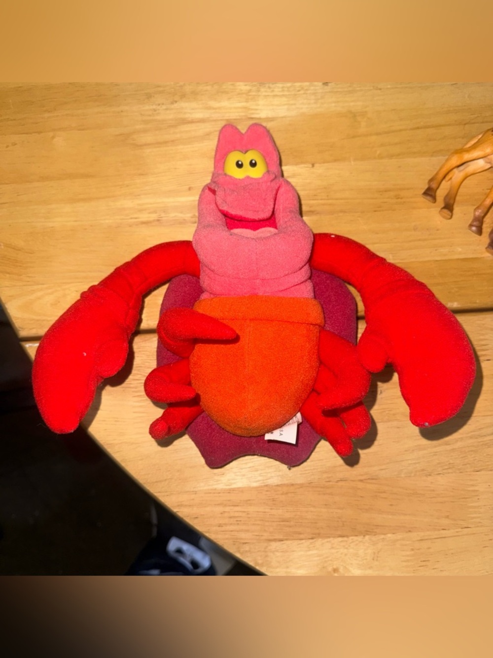 Vintage Mattel Disney Sebastian Crab The Little Mermaid 9" Plush Stuffed Toy